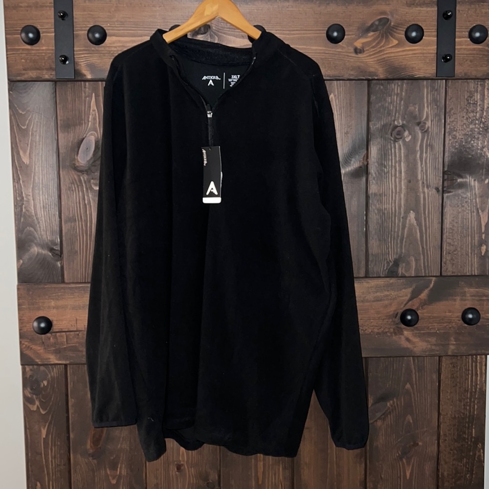 Men’s Antigua 1/4 Zip Sweatshirt - Big and Tall 3XLT Black